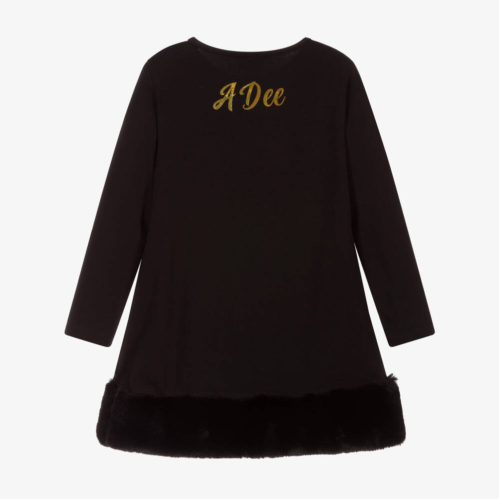 A Dee-Black Cotton Paw Print Dress | Childrensalon Outlet