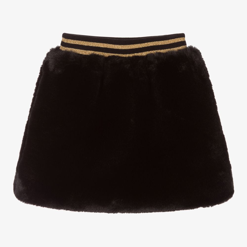 A Dee-Black Faux Fur Mini Skirt | Childrensalon Outlet