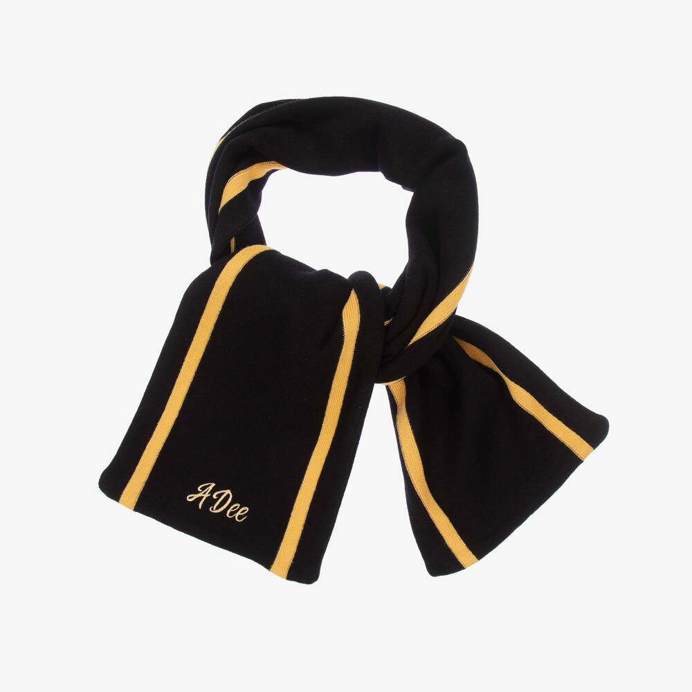 A Dee-Black Knitted Scarf (119cm) | Childrensalon Outlet