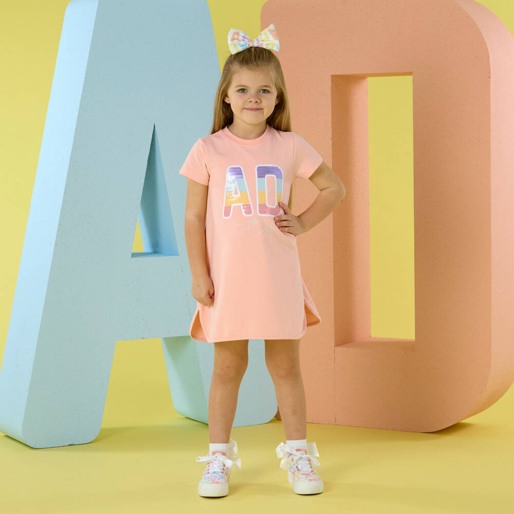 A Dee-Coral Sequin Logo Tshirt Dress | Childrensalon Outlet