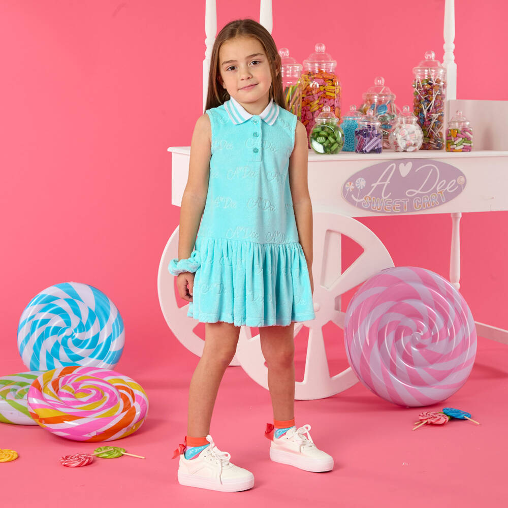 A Dee-Girls Aquatic Blue Terry Dress | Childrensalon Outlet