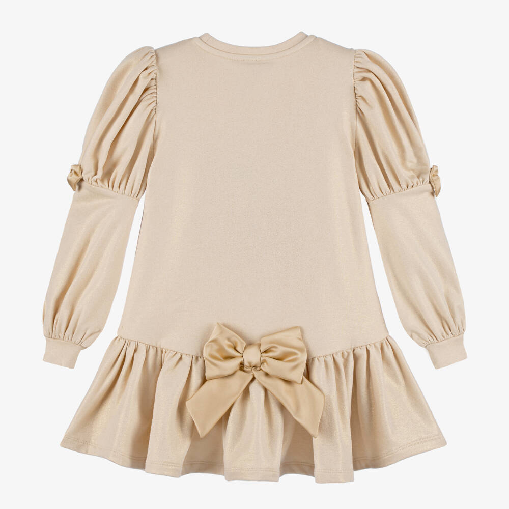 A Dee-Girls Beige Bow-Accent Dress | Childrensalon Outlet