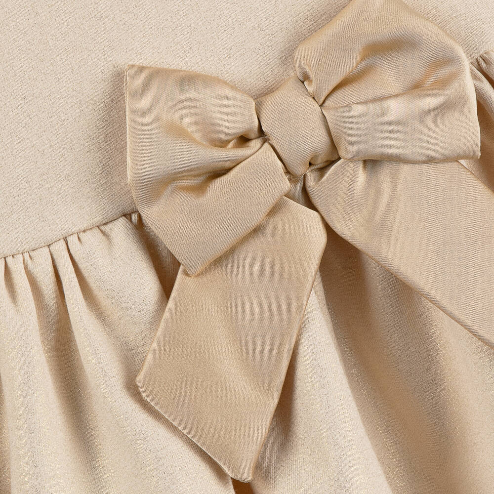 A Dee-Girls Beige Bow-Accent Dress | Childrensalon Outlet