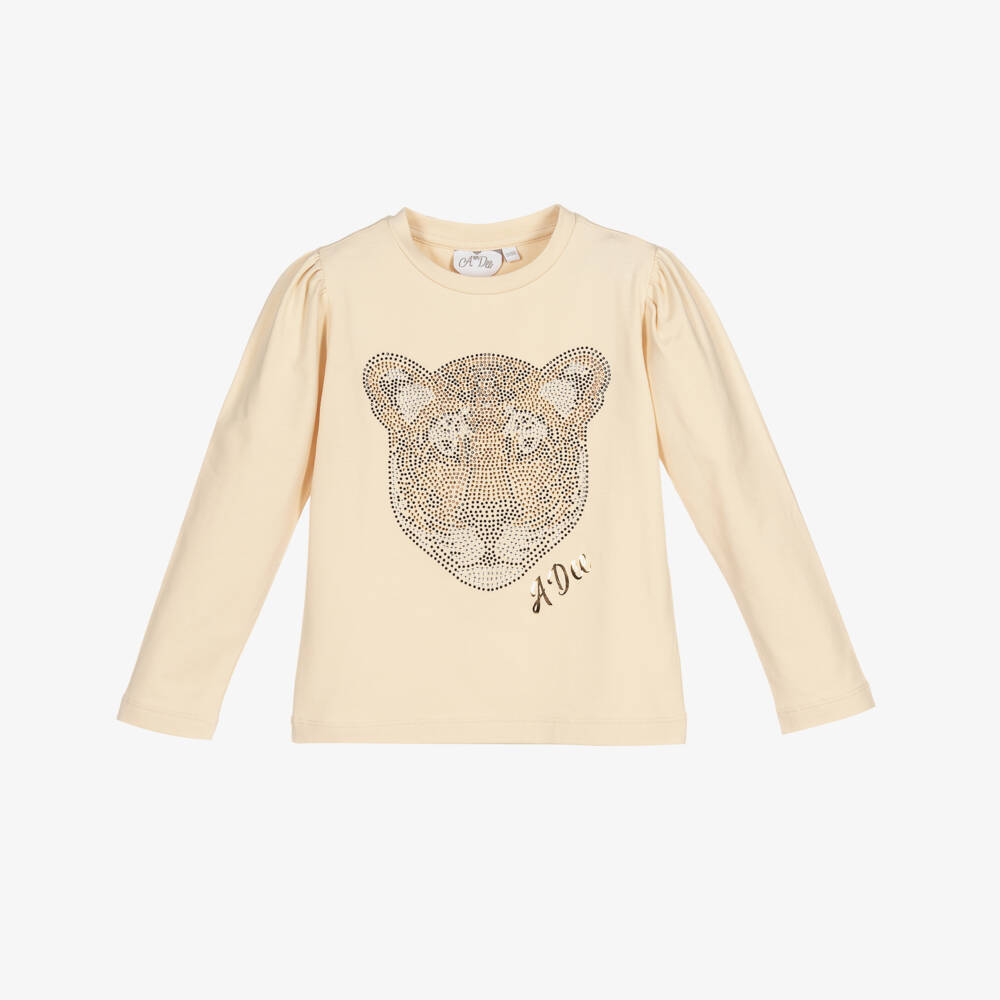 A Dee-Girls Beige Cotton Top | Childrensalon Outlet