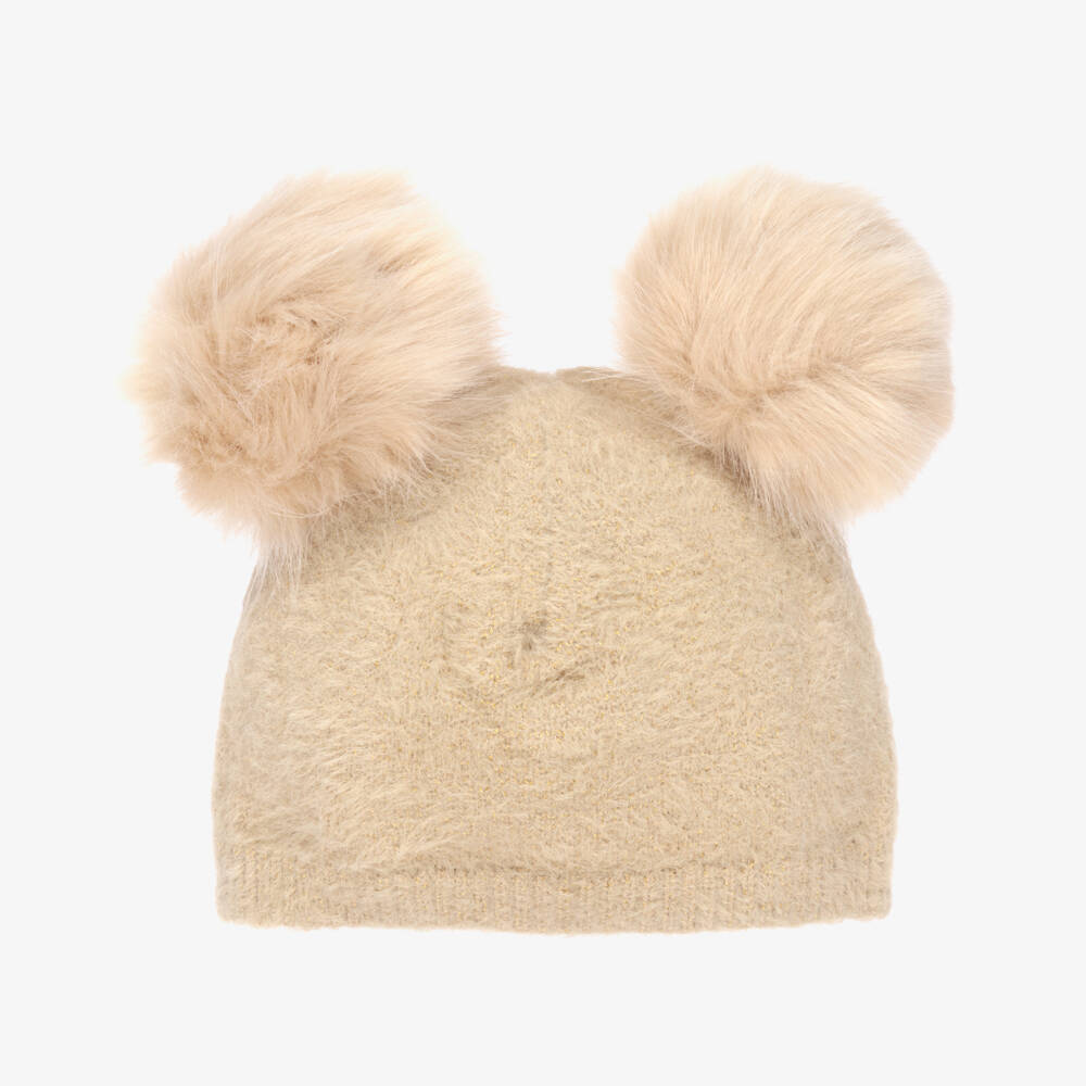 A Dee-Girls Beige Knitted Hat | Childrensalon Outlet