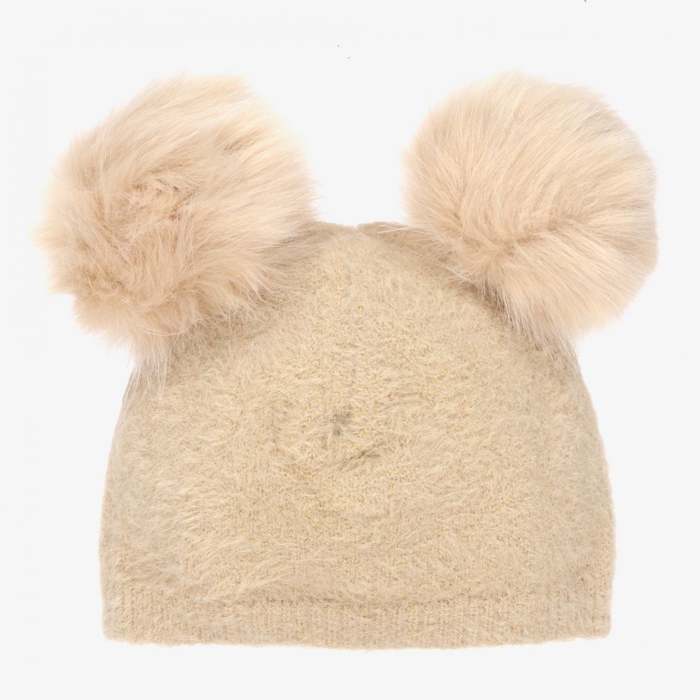 A Dee-Girls Beige Knitted Hat | Childrensalon Outlet