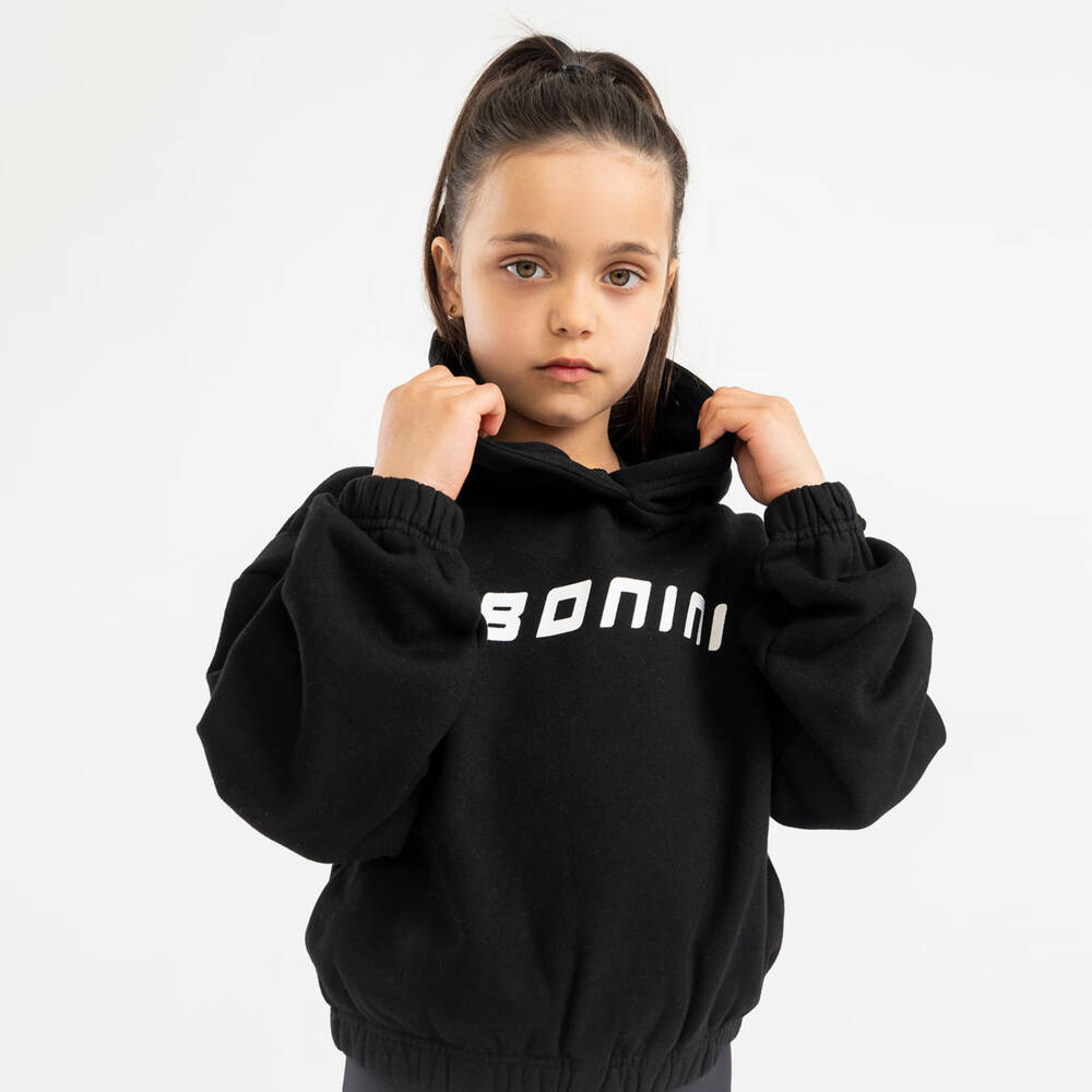 A Dee-Черный хлопковый худи для девочек | Childrensalon Outlet