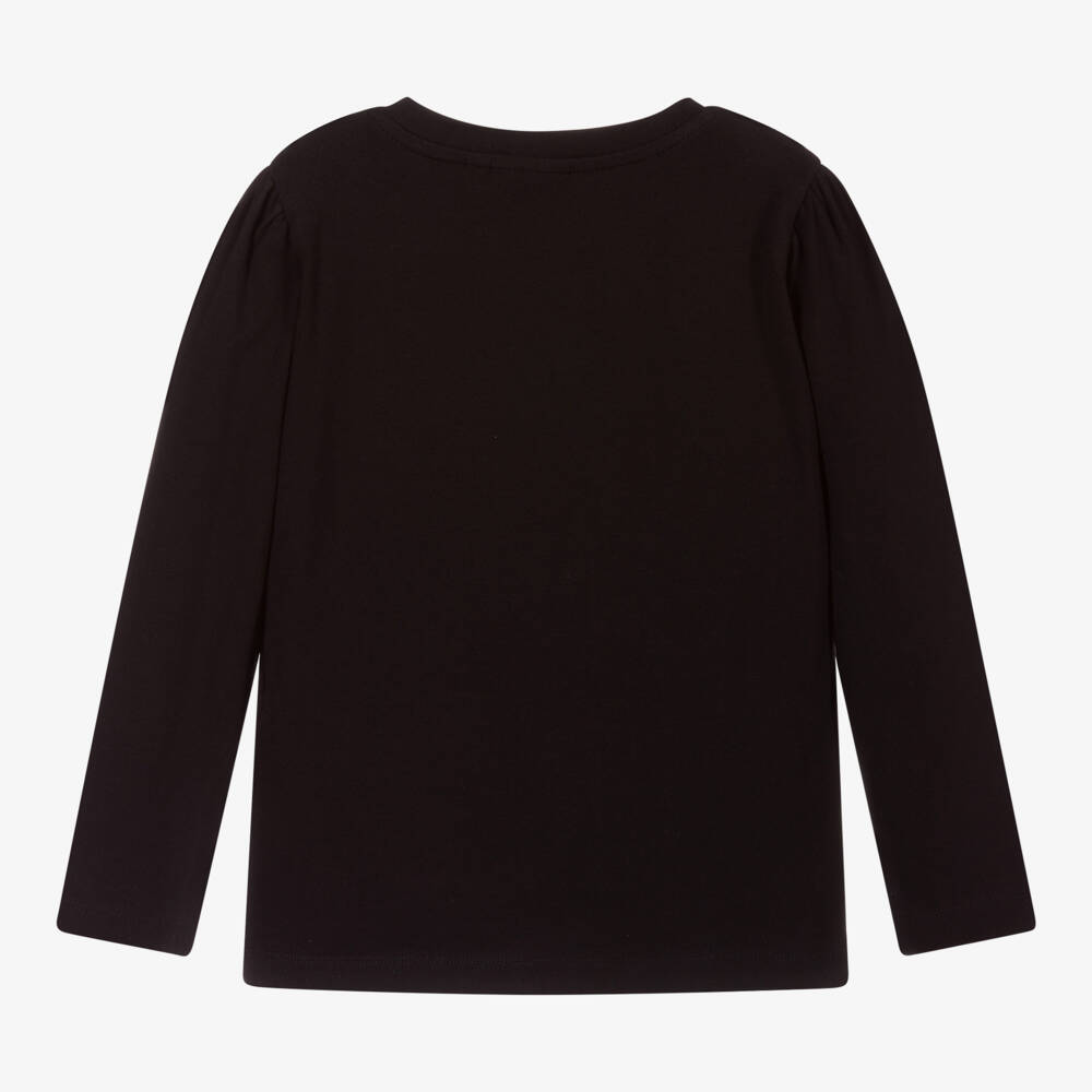 A Dee-بلوزة قطنية سوداء بنقشة النمر للبنات | Childrensalon Outlet