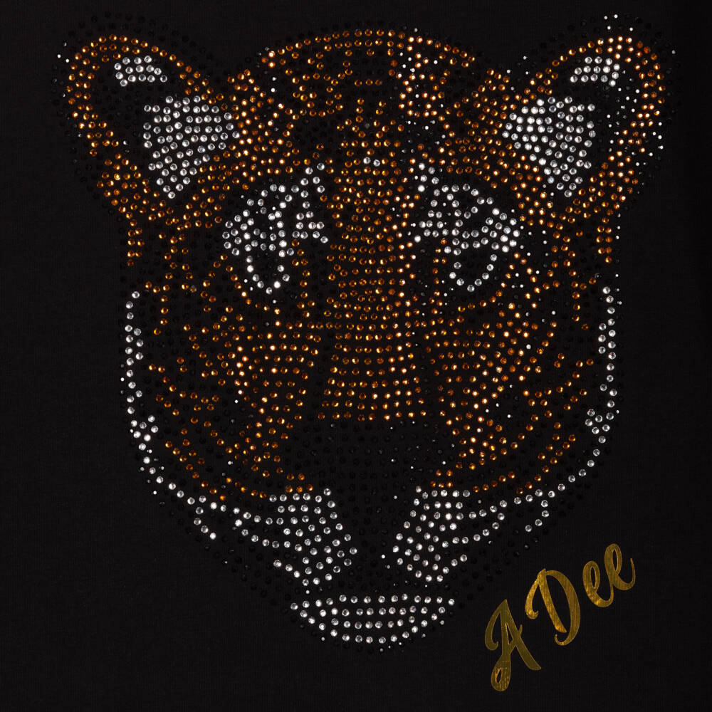 A Dee-بلوزة قطنية سوداء بنقشة النمر للبنات | Childrensalon Outlet