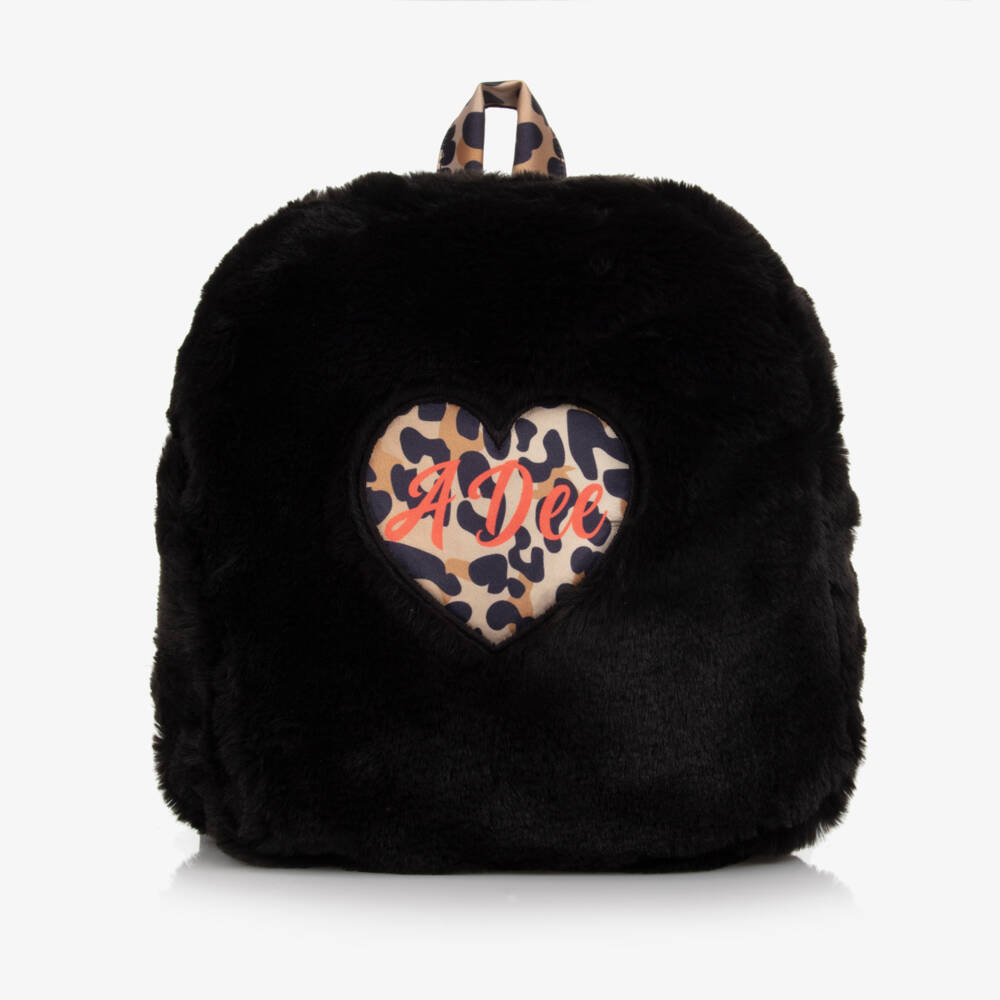 A Dee-Черный рюкзак из искусственного меха (25см) | Childrensalon Outlet