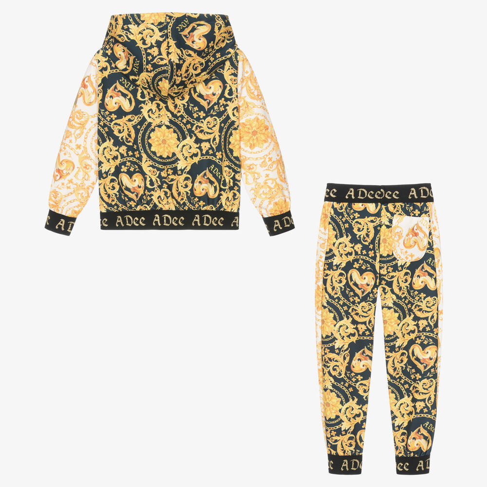 A Dee-Girls Black & Gold Filigree Tracksuit | Childrensalon Outlet