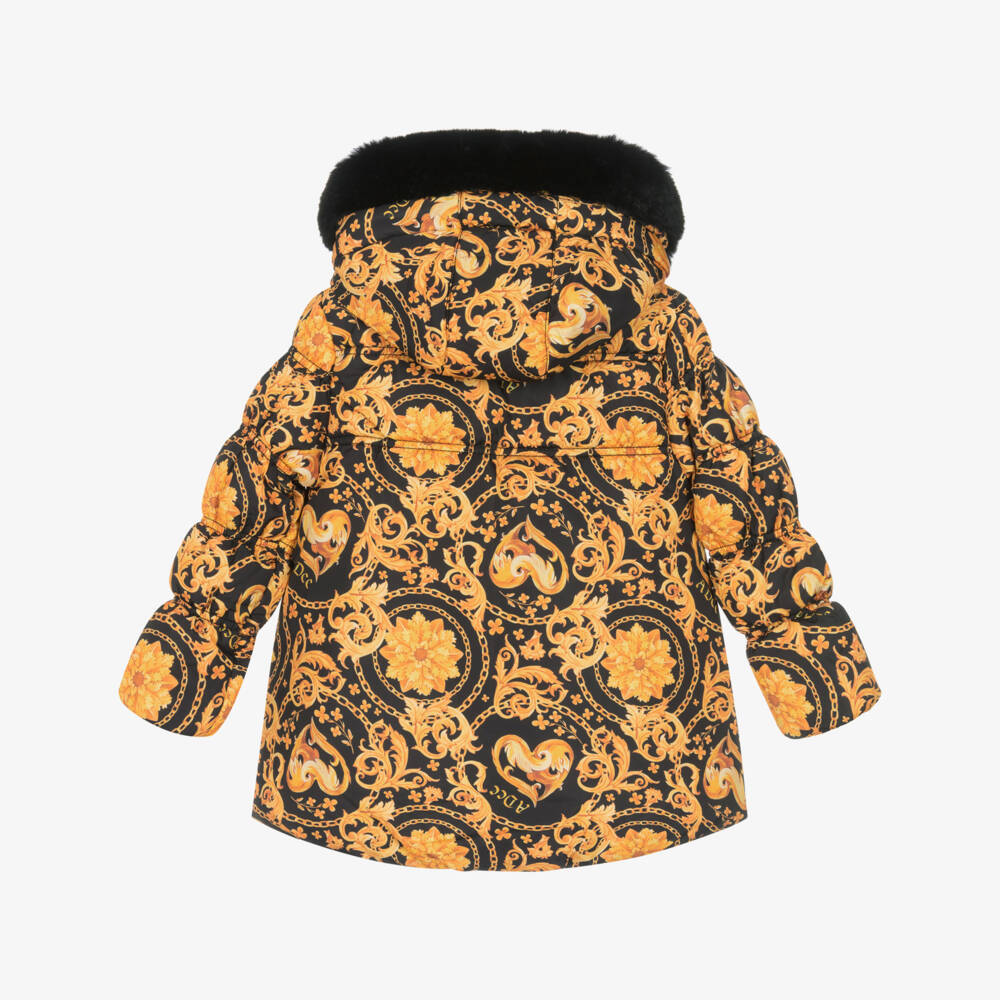 A Dee-Черно-золотистое пальто с капюшоном | Childrensalon Outlet