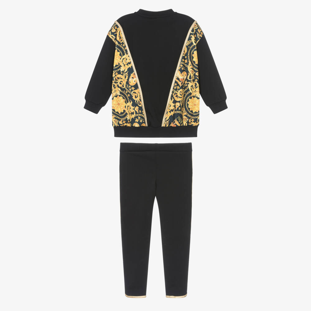A Dee-Girls Black & Gold Leggings Set | Childrensalon Outlet