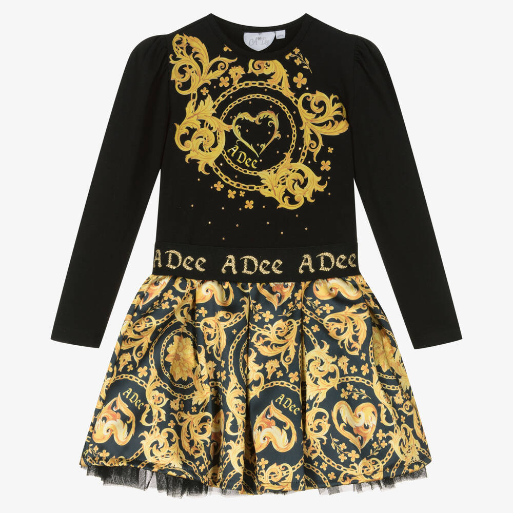 A Dee-Girls Black & Gold Skirt Set | Childrensalon Outlet