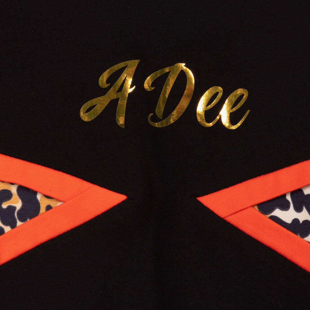 A Dee-Girls Black Leopard Print Leggings Set | Childrensalon Outlet