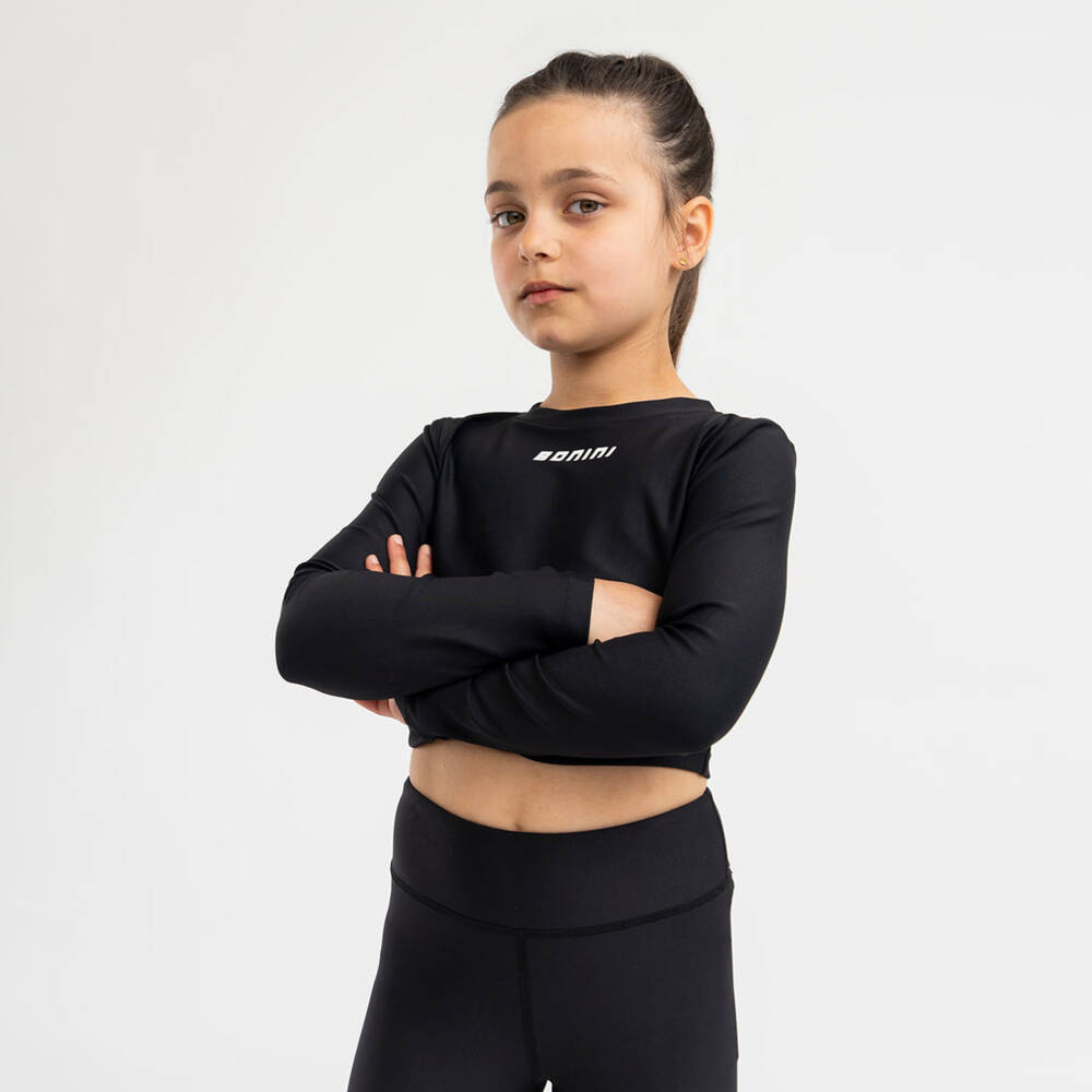 A Dee-Girls Black Ruched Crop Top | Childrensalon Outlet