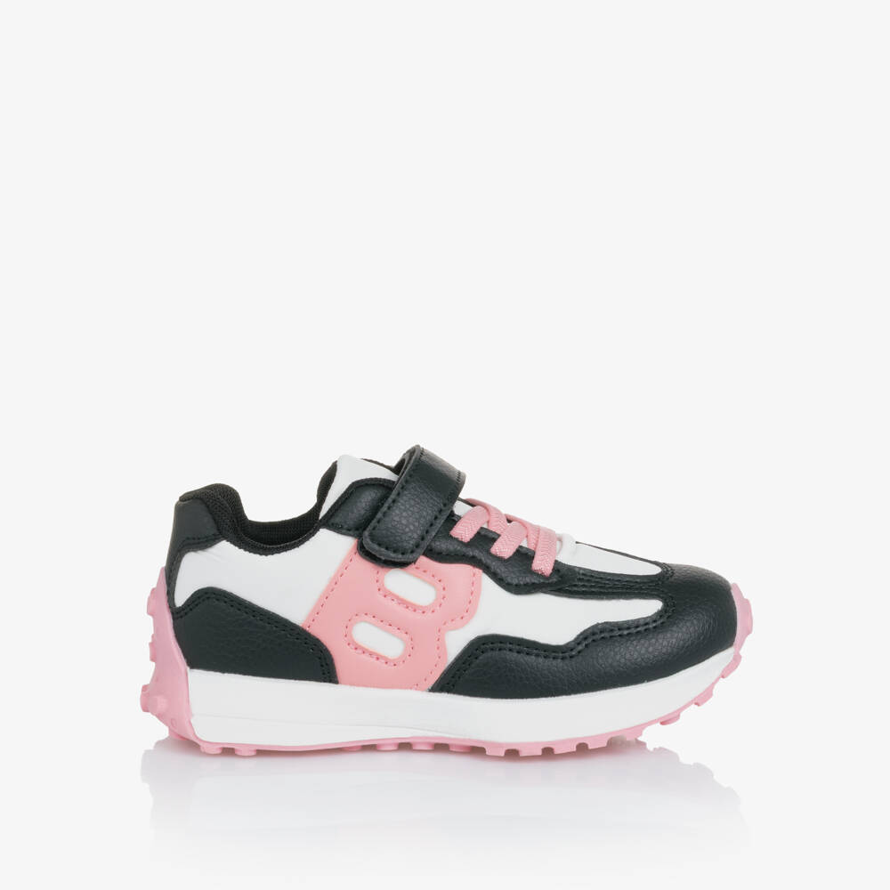 A Dee-Girls Black & White Trainers with Pink Detailing | Childrensalon Outlet