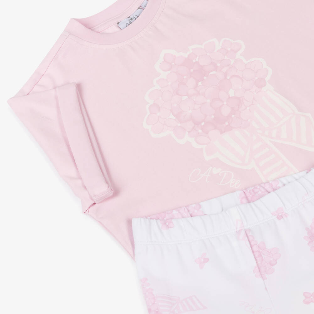 A Dee-Girls Blossom Pink Bouquet Shorts Ensemble | Childrensalon Outlet