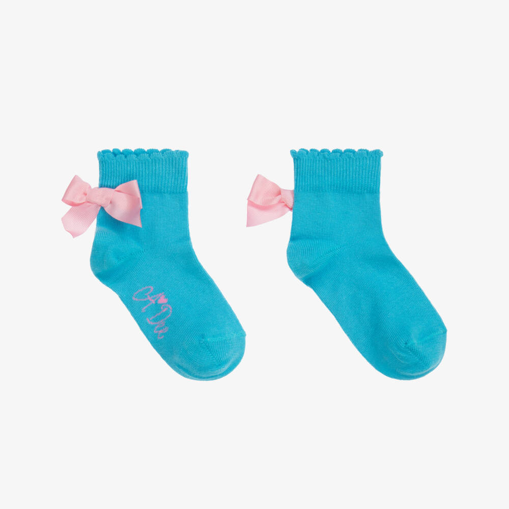 A Dee-Голубые носки с бантиками для девочек | Childrensalon Outlet