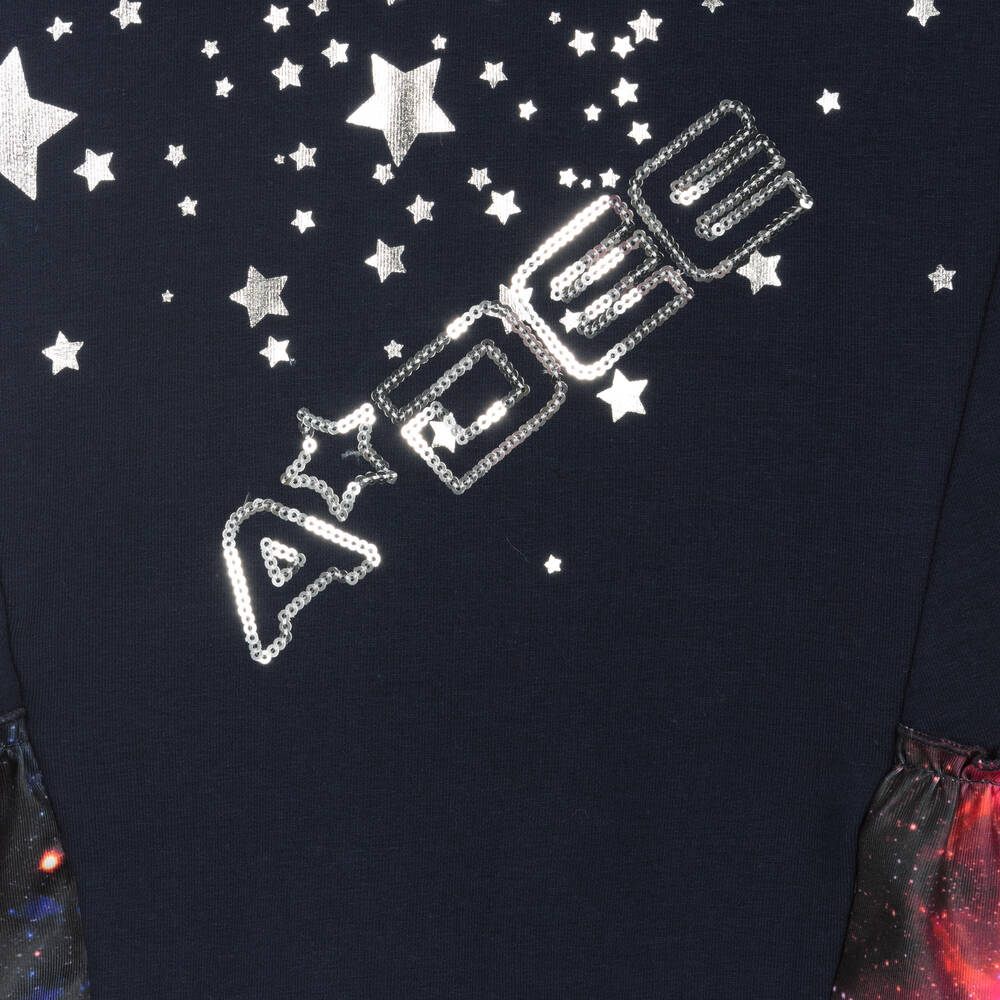 A Dee-Girls Blue Cotton Jersey Dress | Childrensalon Outlet