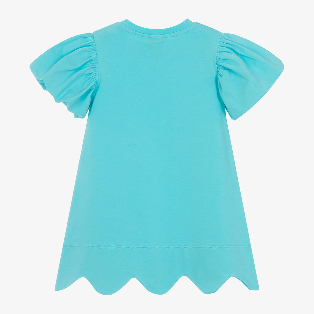 A Dee-Girls Blue Cotton Seashell Print Dress | Childrensalon Outlet