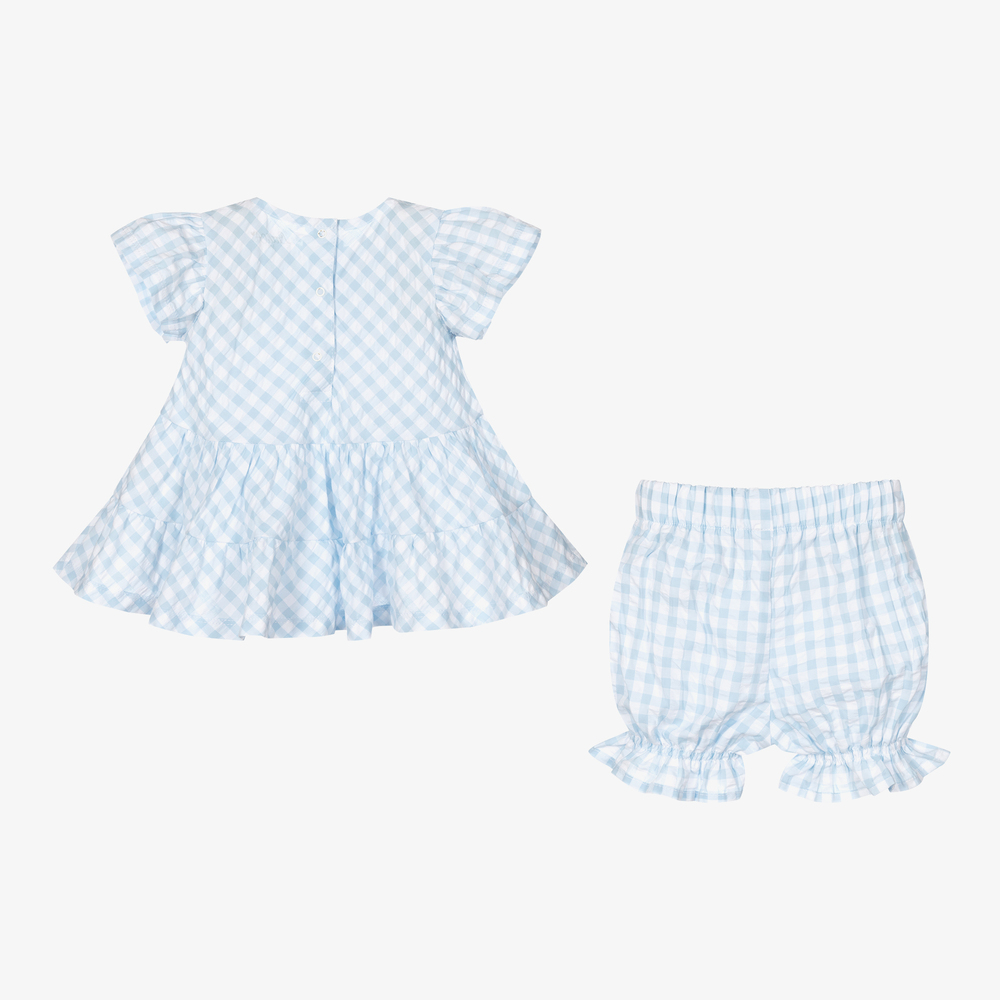A Dee-Голубое платье в мелкую клетку и панталоны для девочек | Childrensalon Outlet