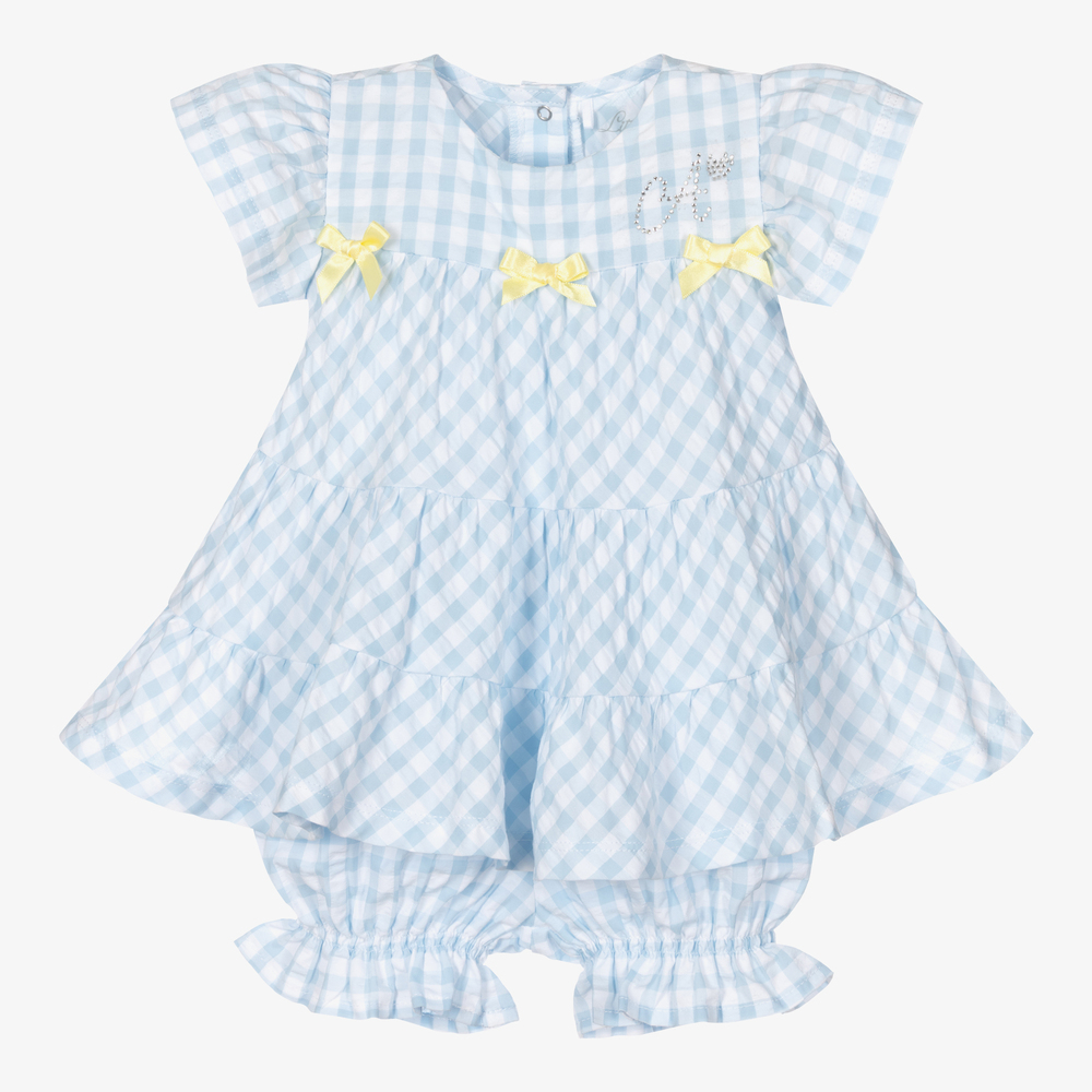 A Dee - Ensemble robe vichy bleu Fille | Childrensalon