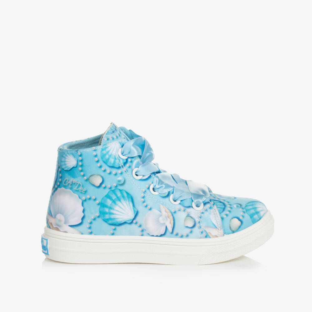 A Dee-Girls Blue High-Top Shell Trainers | Childrensalon Outlet