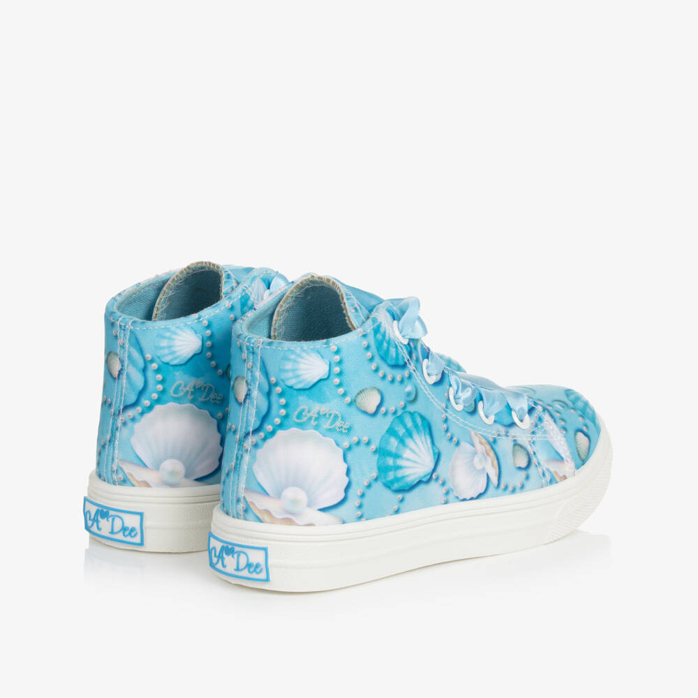 A Dee-Girls Blue High-Top Shell Trainers | Childrensalon Outlet