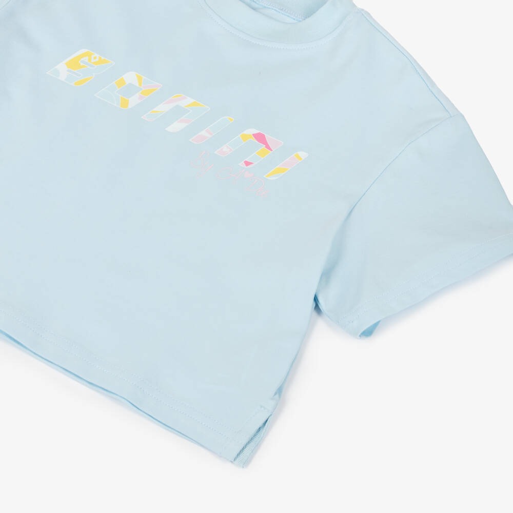 A Dee-Girls Blue Knit Boxy Tee | Childrensalon Outlet