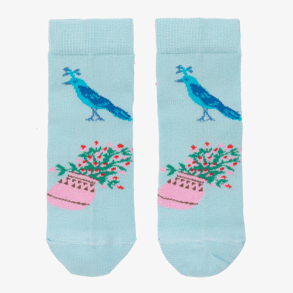 A Dee-Girls Blue Knitted Ankle Socks | Childrensalon Outlet