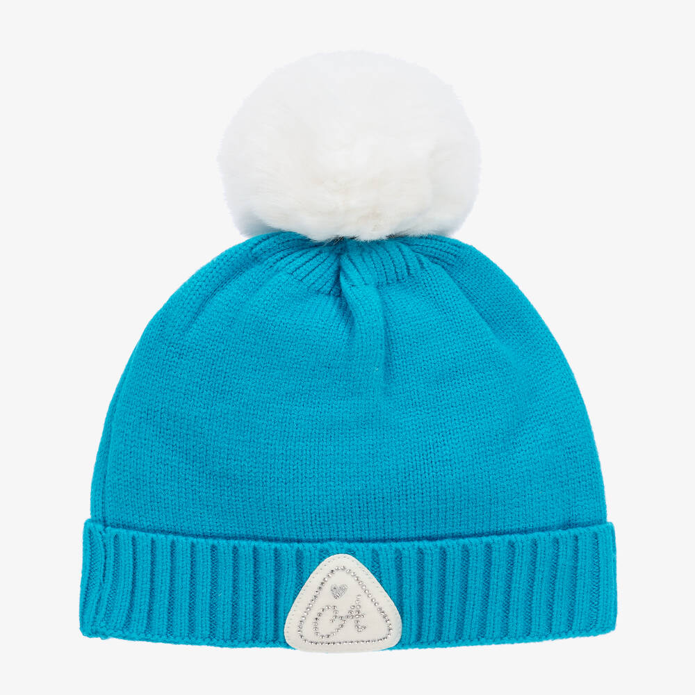 A Dee-Голубая вязаная шапка с помпоном | Childrensalon Outlet