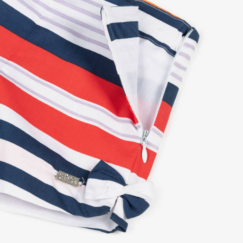 A Dee-Girls Blue & Red Striped Shorts | Childrensalon Outlet