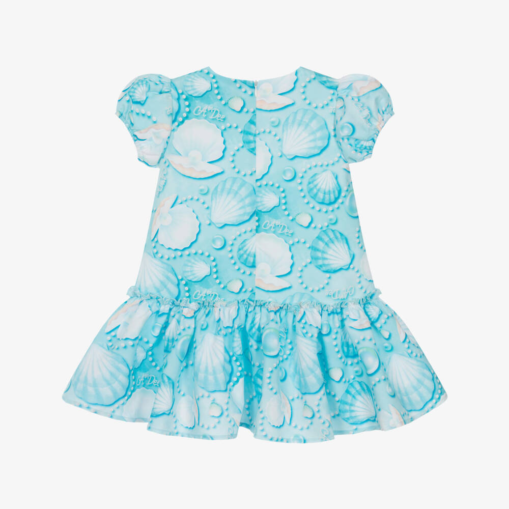 A Dee-Girls Blue Seashell & Pearl Dress | Childrensalon Outlet