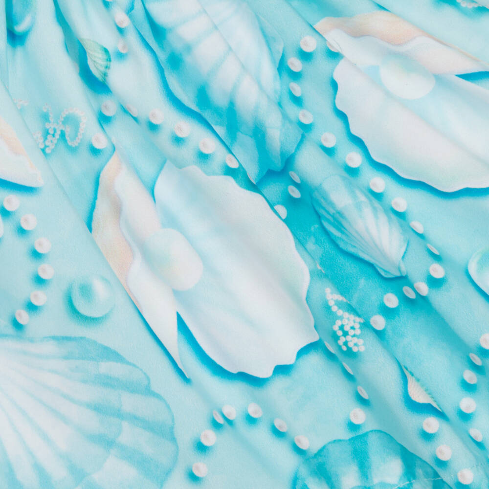 A Dee-طقم تنورة بطبعة صدف لون أزرق | Childrensalon Outlet