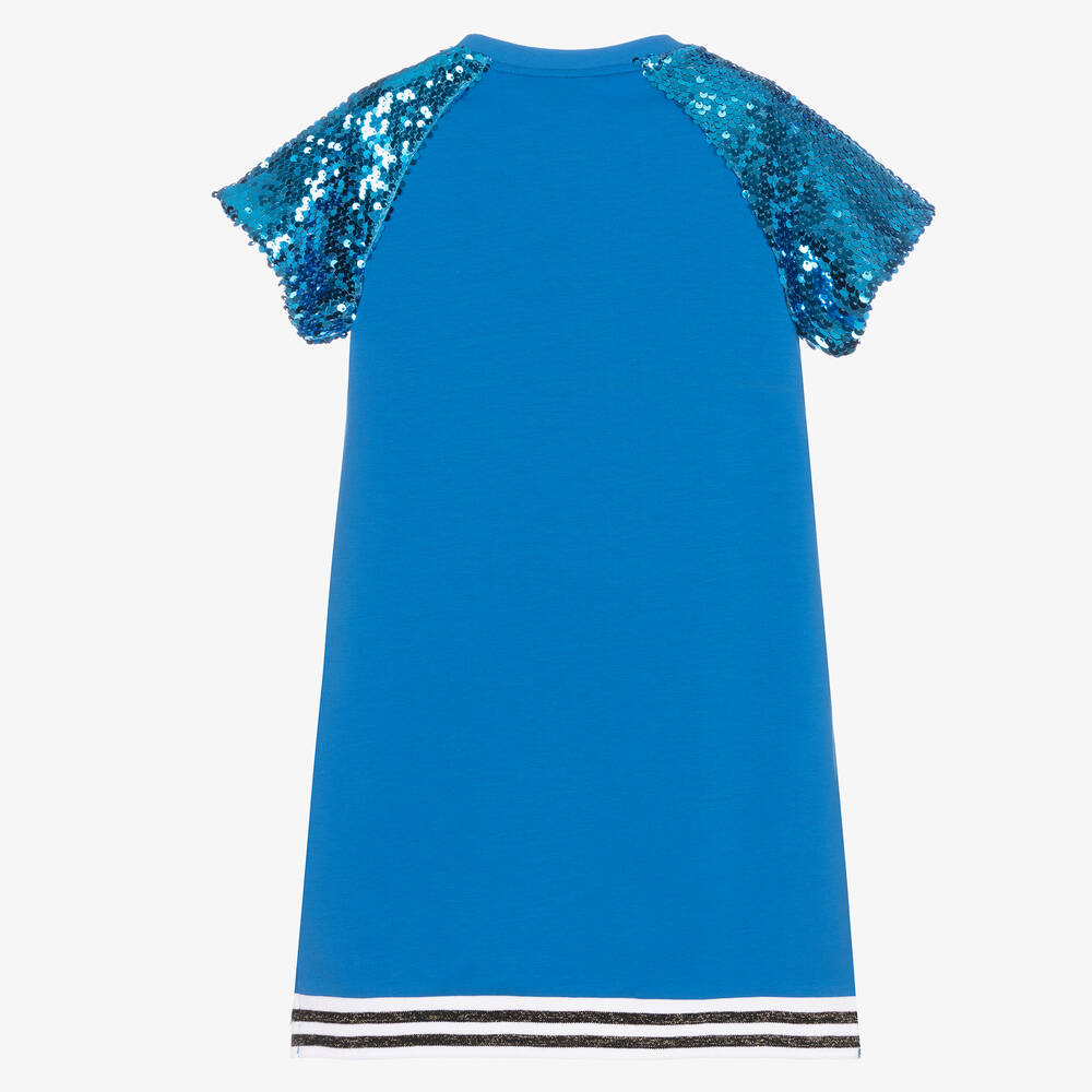 A Dee-Синее платье из джерси с пайетками | Childrensalon Outlet