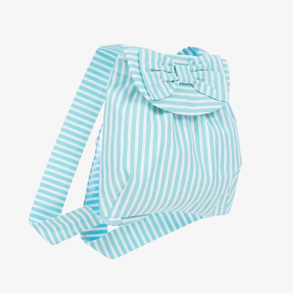 A Dee-Girls Blue Striped Backpack (20cm) | Childrensalon Outlet