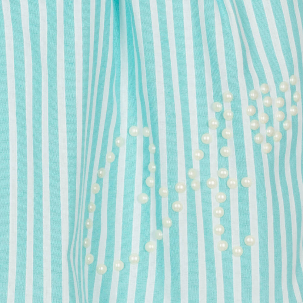 A Dee-Girls Blue Striped Cotton Dress | Childrensalon Outlet