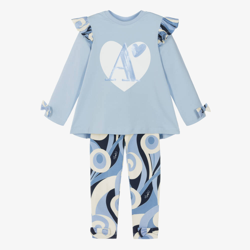 A Dee-Комплект синих хлопковых леггинсов для девочек | Childrensalon Outlet