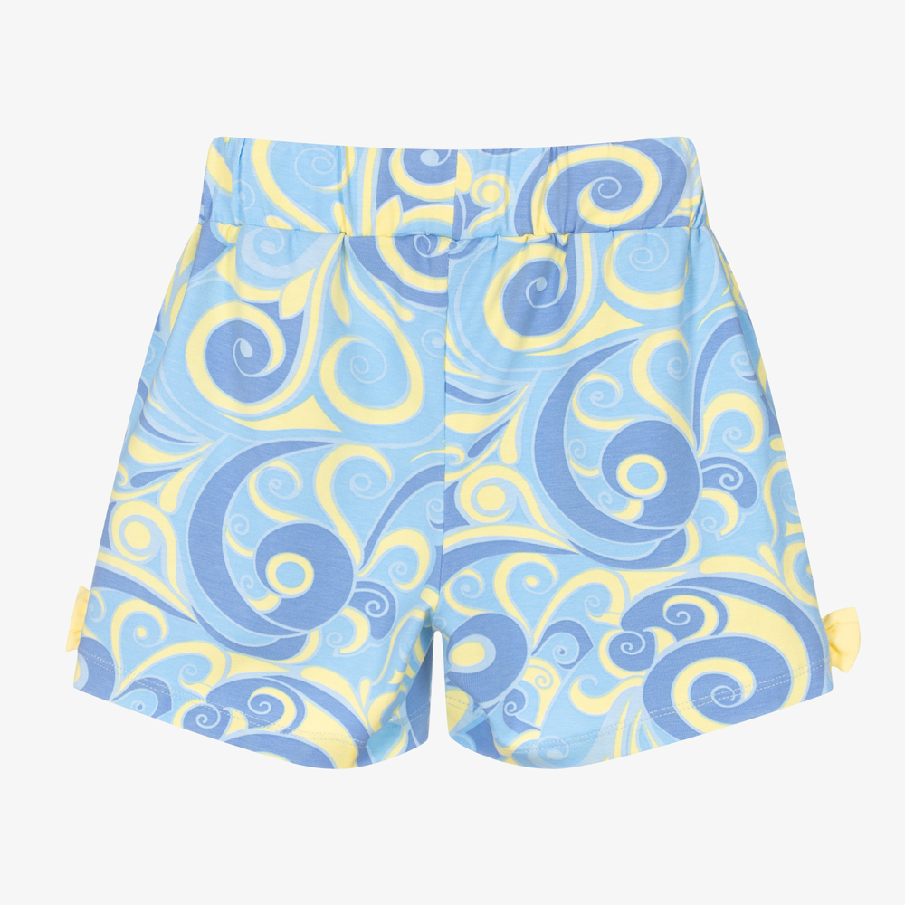 A Dee-Girls Blue Swirl Cotton Shorts | Childrensalon Outlet