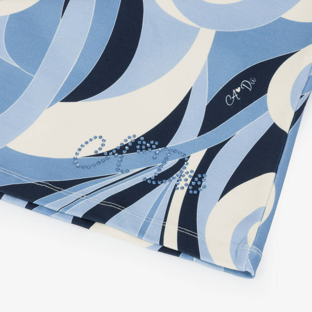 A Dee-Платье из джерси с синим узором для девочек | Childrensalon Outlet