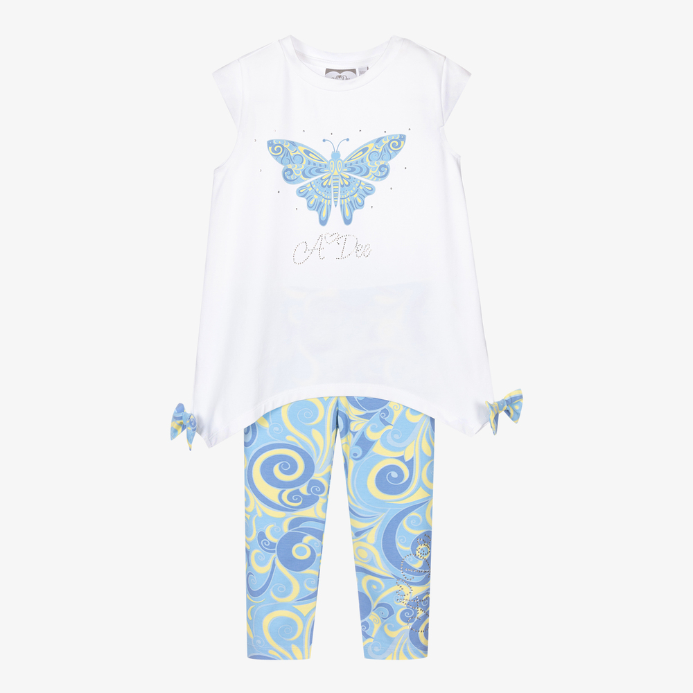 A Dee-Топ и голубые легинсы с завитками для девочек | Childrensalon Outlet