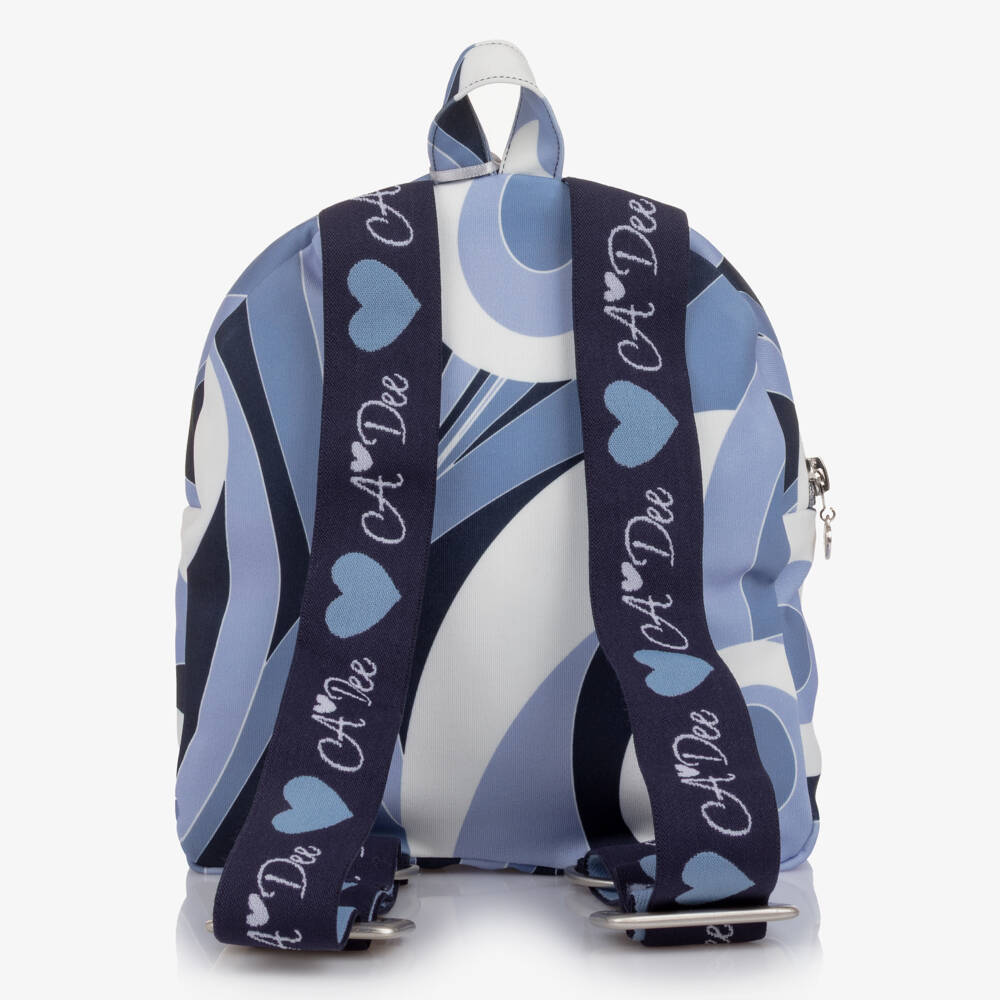 A Dee-Girls Blue Swirl Print Backpack (23cm) | Childrensalon Outlet
