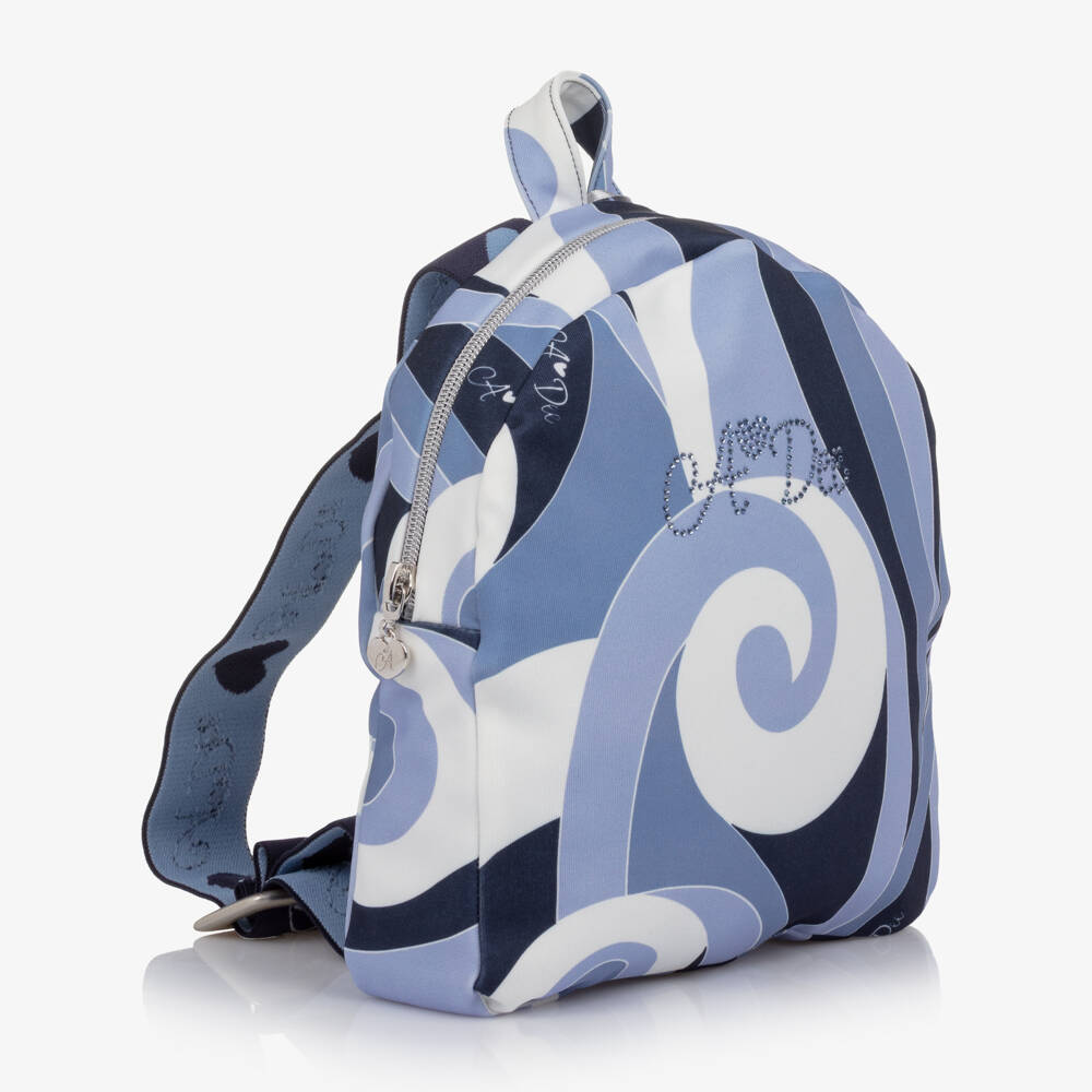 A Dee-Girls Blue Swirl Print Backpack (23cm) | Childrensalon Outlet
