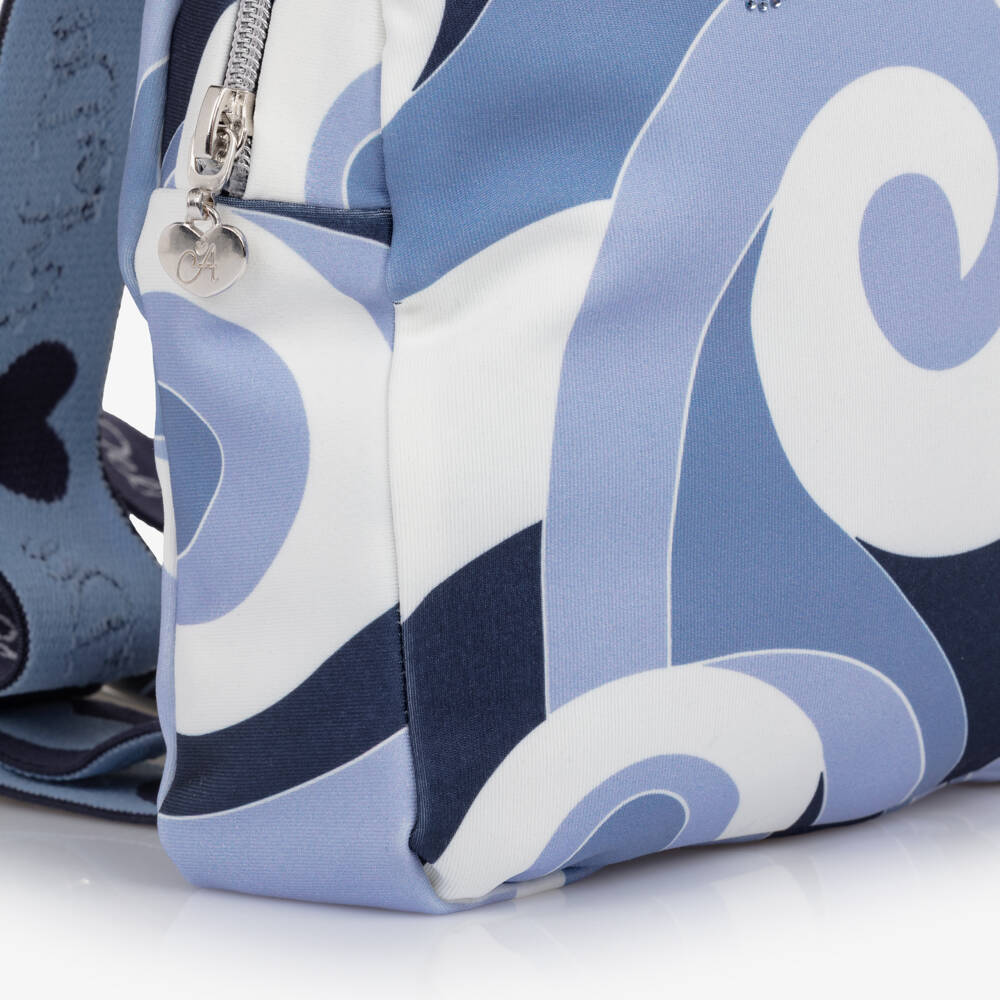 A Dee-Girls Blue Swirl Print Backpack (23cm) | Childrensalon Outlet