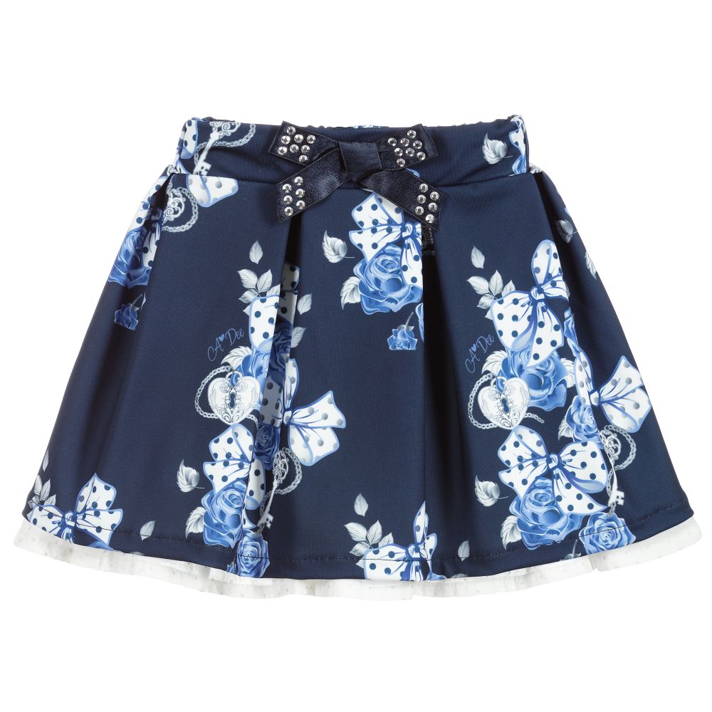A Dee - Girls Blue & White Skirt | Childrensalon