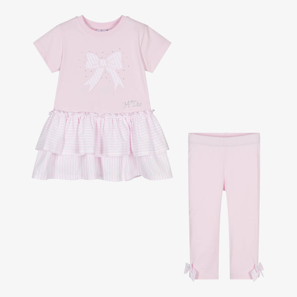 A Dee-Girls' Blush Bow Legging Ensemble | Childrensalon Outlet