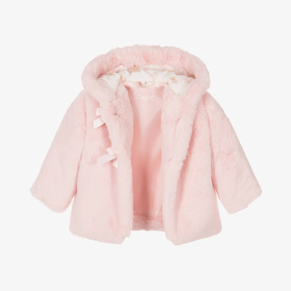 A Dee-Girls Blush Faux Fur Jacket | Childrensalon Outlet