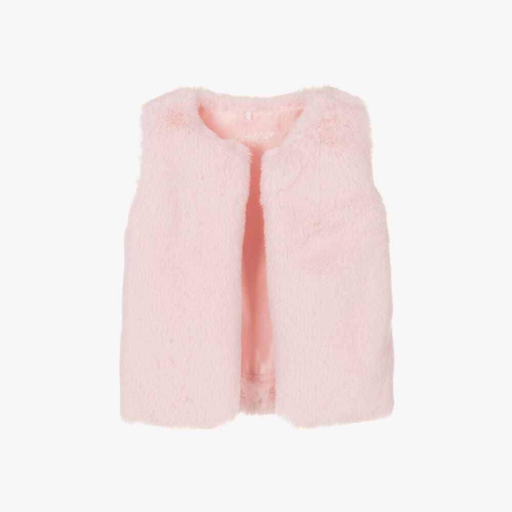 A Dee-Girls Blush Faux Fur Vest | Childrensalon Outlet