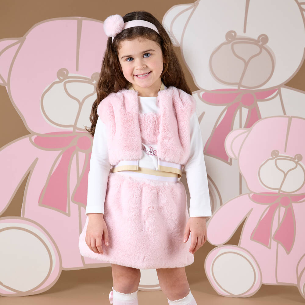 A Dee-Girls Blush Faux Fur Vest | Childrensalon Outlet